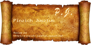Pinzich Jusztus névjegykártya